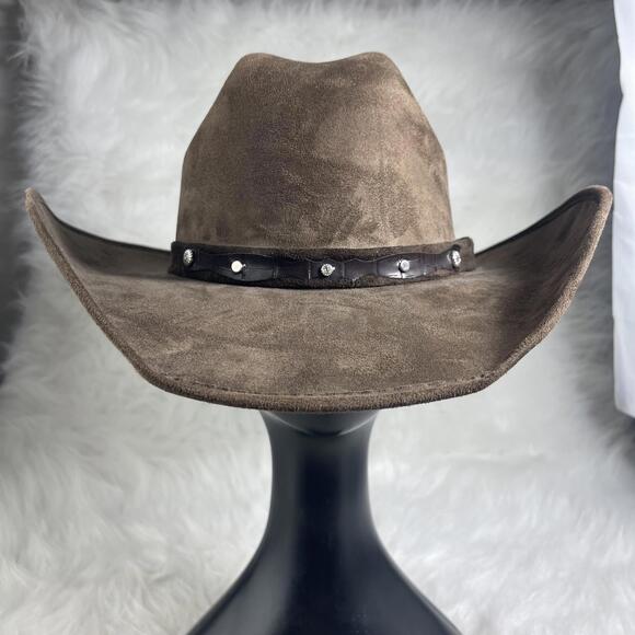 The Old Beristain Hats Men's Brown Suede Westerncowboy Vaquero Luxury Style sz L